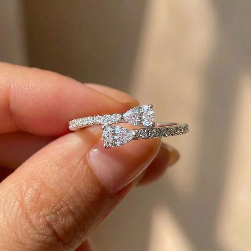 925 スターリングシルバー明るいジルコニア指輪女性アクセサ - Wedding Z のレビューと価格