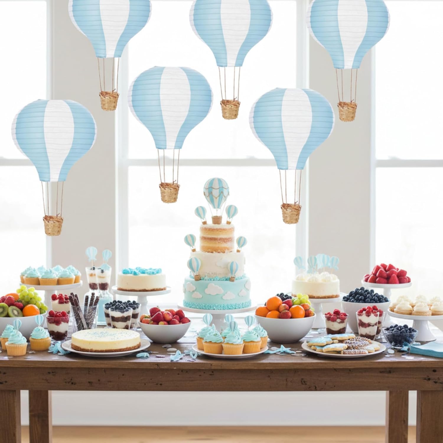6～12個入り 吊り下げ式熱気球ペーパーランタン 12インチ - Confetti Balloon Set のレビューと価格