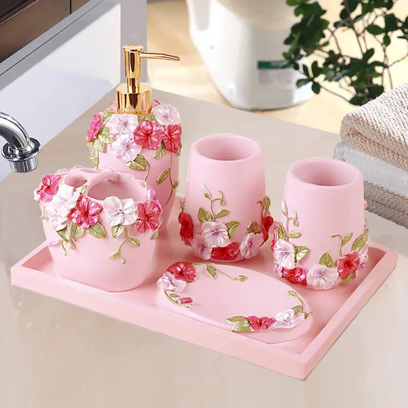 5点セットのバスルームセット、ヨーロッパ風洗面用品キット、結 - Wedding Bathroom Supply Kit のレビューと価格