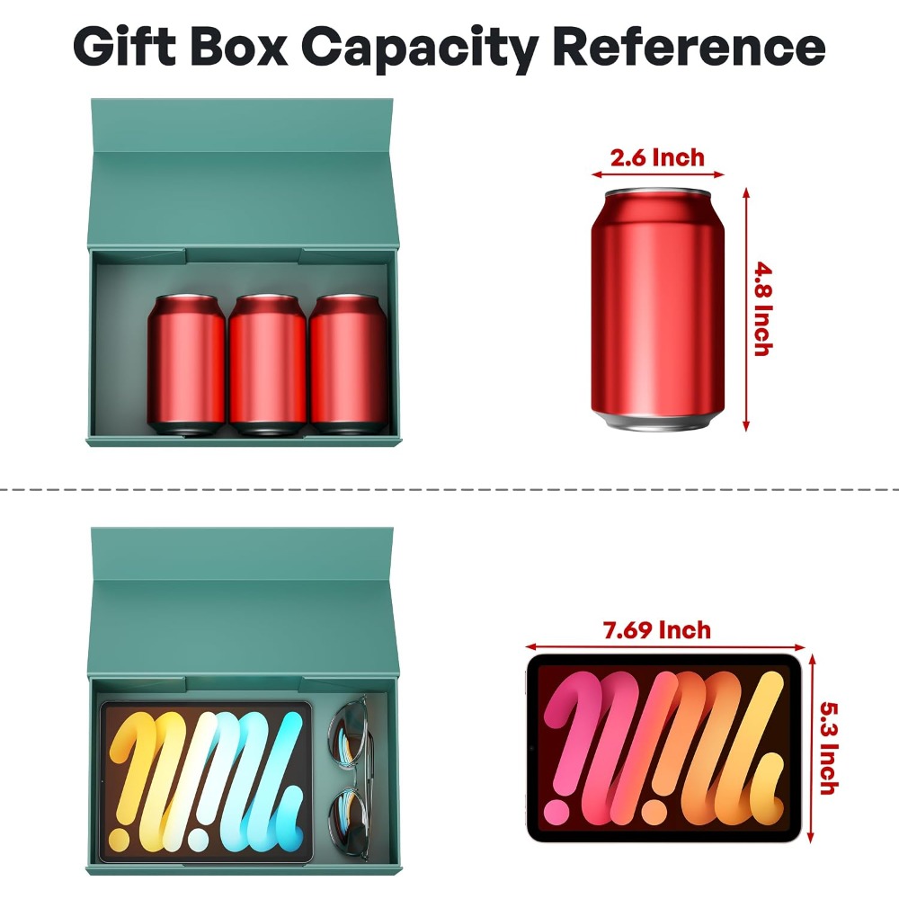 グリーンギフトボックス マグネット開閉式 折りたたみ式長方形 - Wedding Packaging のレビューと価格