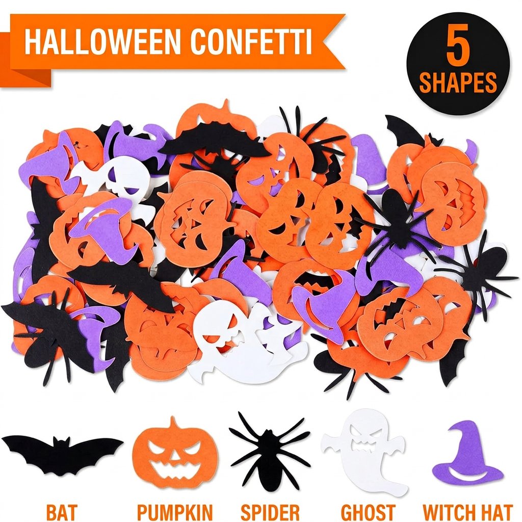 ハロウィンパーティーデコレーション、コンフェッティ、カボチャ - Papercraft Supply Confetti のレビューと価格