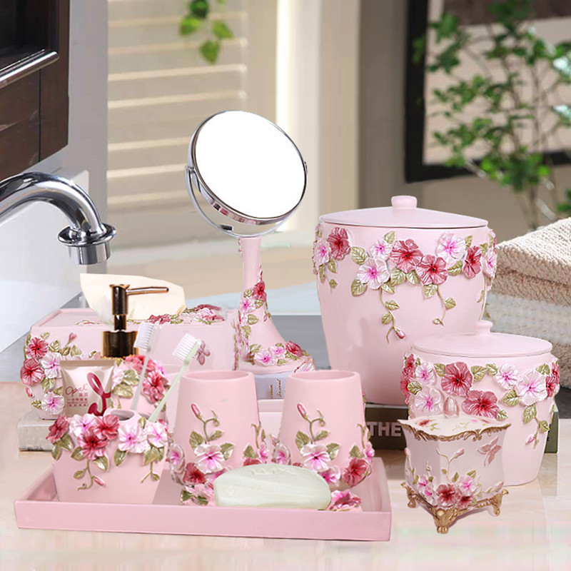 ヨーロピアン5ピースバスルームセット,ウォッシュアクセサリー - Wedding Bathroom Supply Kit のレビューと価格
