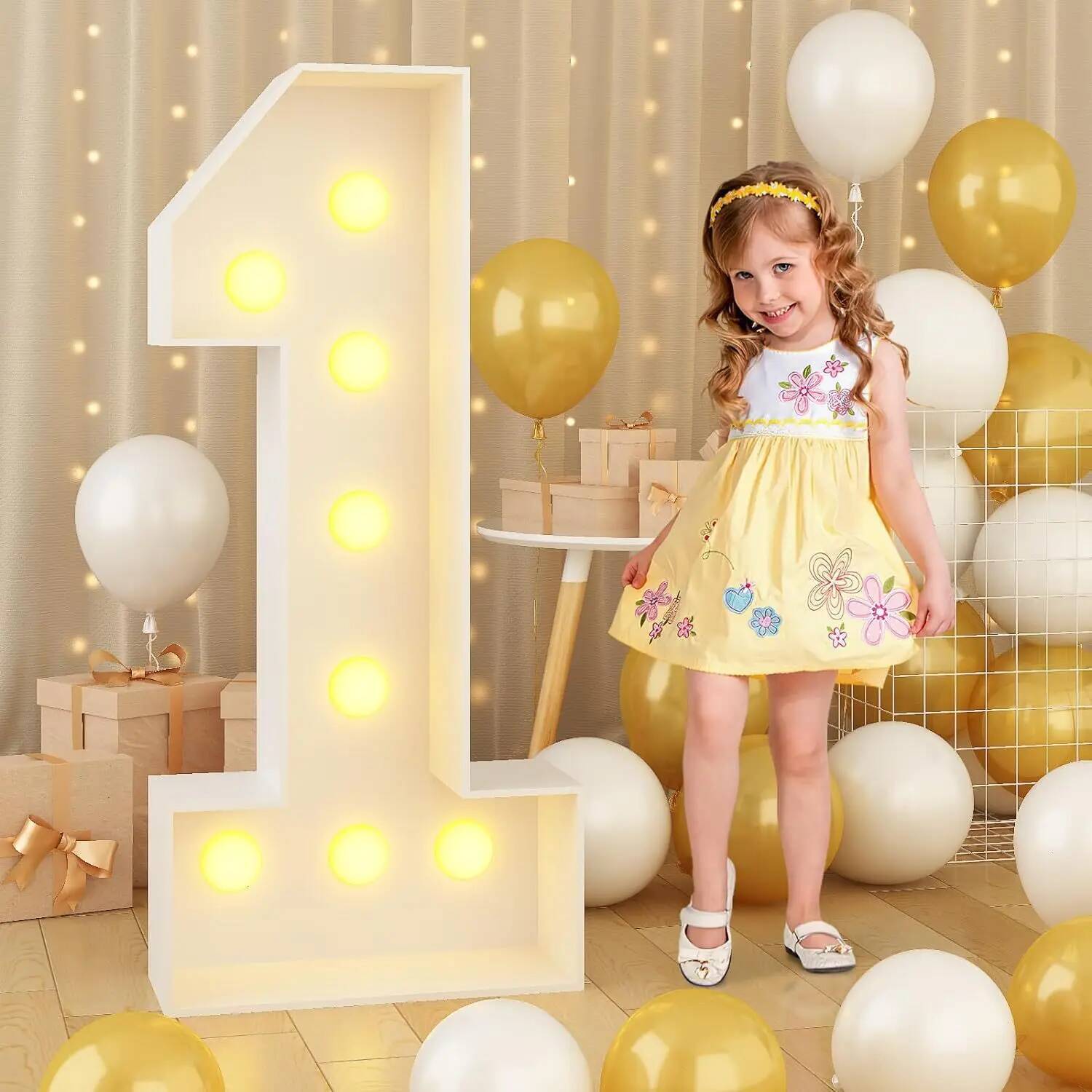 巨大な数字LEDライト 子供の誕生日パーティー 結婚記念日デ - Confetti Balloon Set のレビューと価格