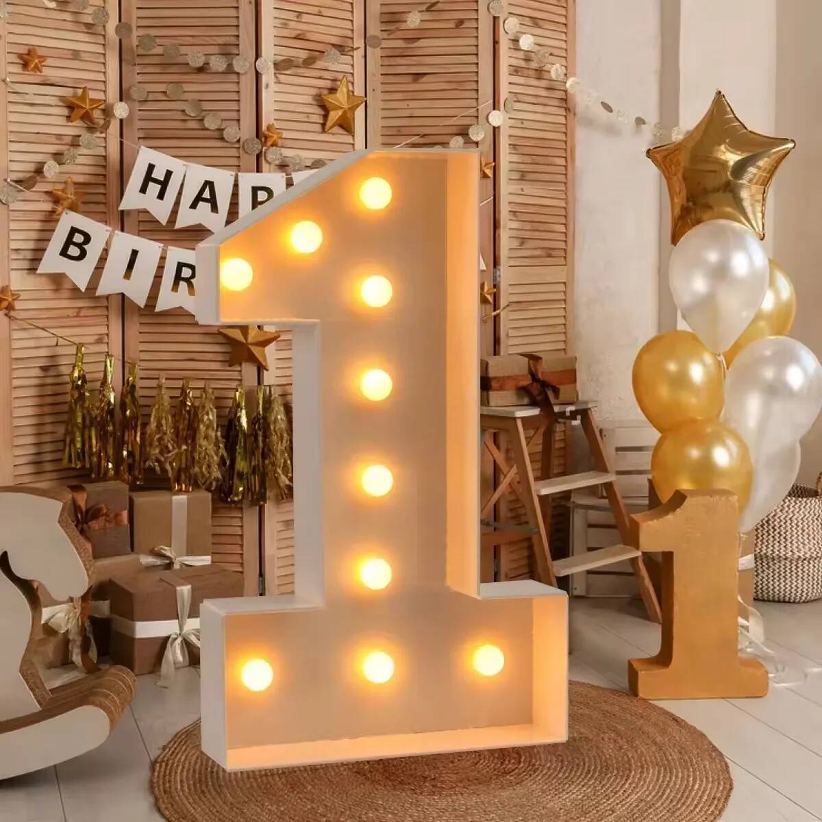 巨大な数字LEDライト 子供の誕生日パーティー 結婚記念日デ - Confetti Balloon Set のレビューと価格