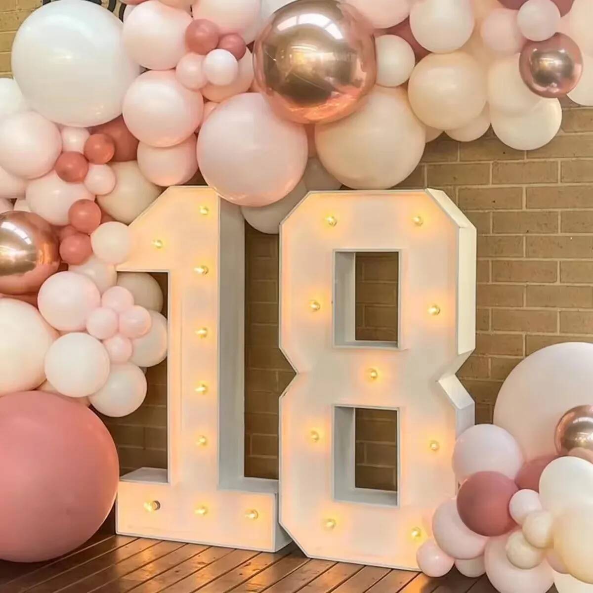 巨大な数字LEDライト 子供の誕生日パーティー 結婚記念日デ - Confetti Balloon Set のレビューと価格