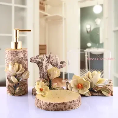 バスルームアクセサリー 5 点セット ガラス製マウスカップ  - Wedding Bathroom Supply Kit のレビューと価格