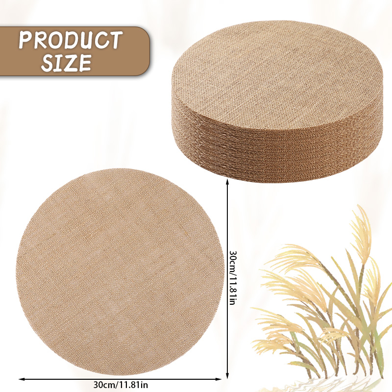 10/20 個ラウンド黄麻布プレースマット素朴な結婚式ボヘミ - Wedding Supply Rentals のレビューと価格
