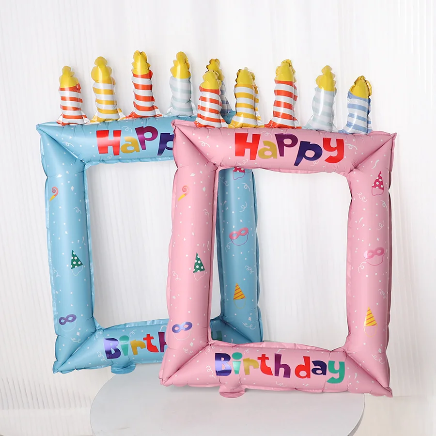 1/2個 ブルーピンク 誕生日フォトフレーム ホイルバルーン - Confetti Balloon Set のレビューと価格