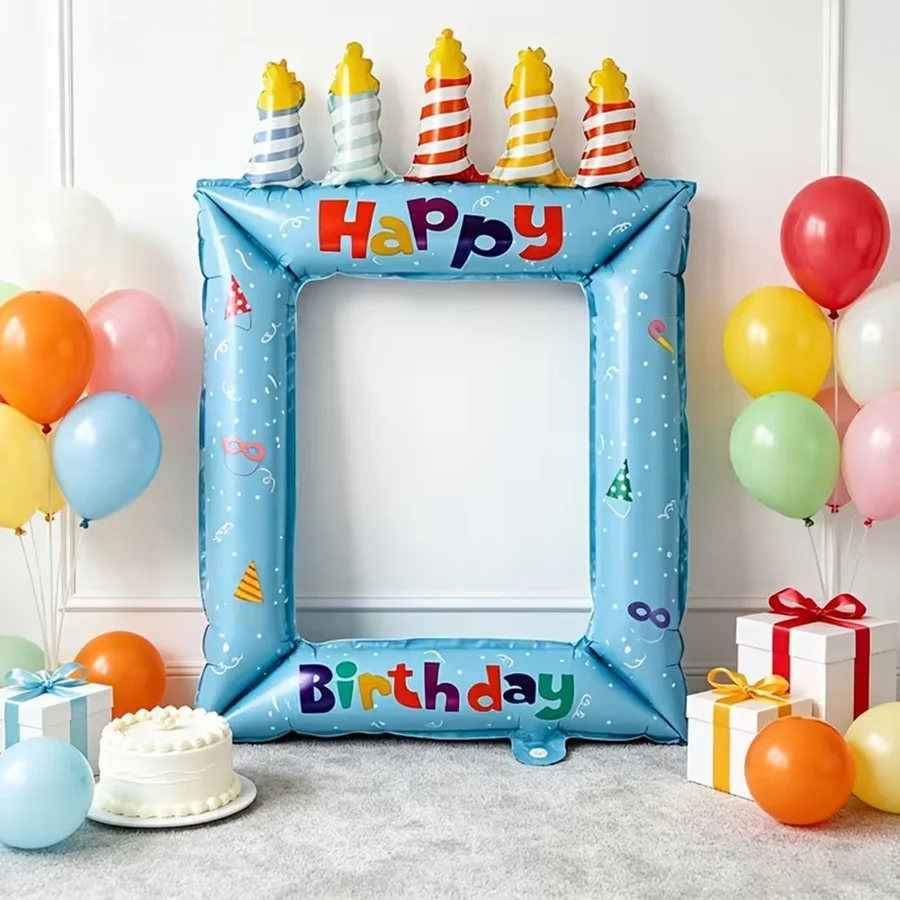 1/2個 ブルーピンク 誕生日フォトフレーム ホイルバルーン - Confetti Balloon Set のレビューと価格