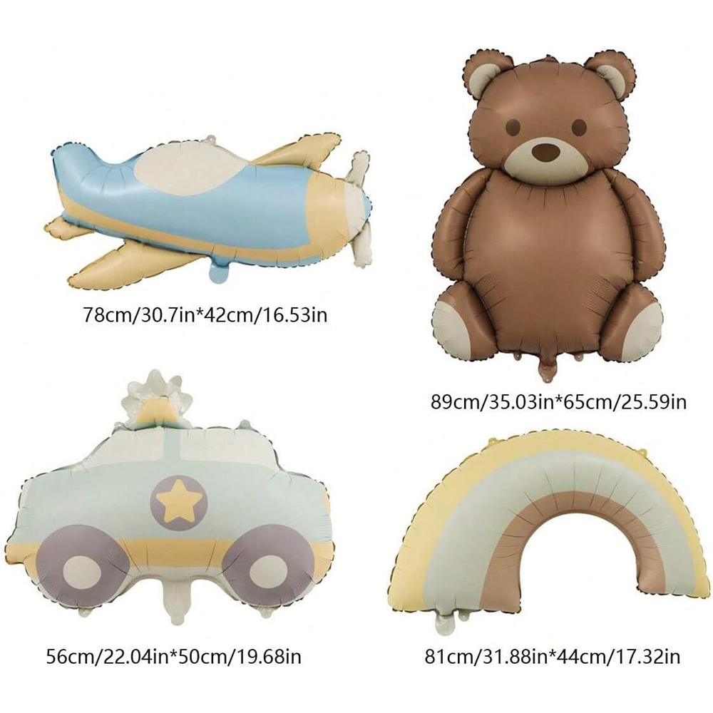 マットヒグマのホイル風船、漫画の虹、飛行機、車、マイラー風船 - Confetti Balloon Set のレビューと価格