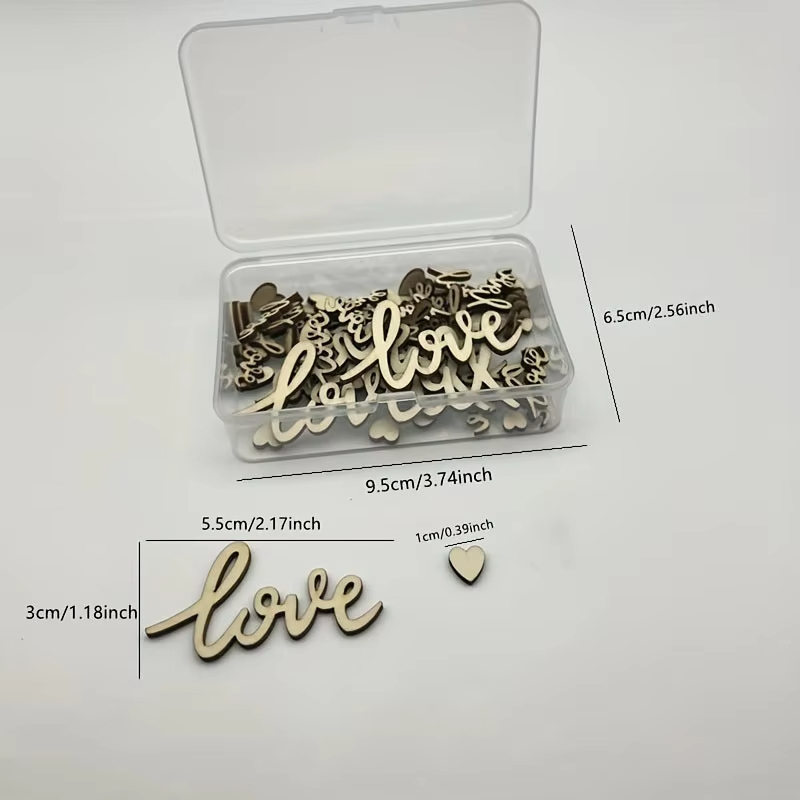 120個入りの木製ラブコンフェッティとミニハートのボックスセ - Wedding Ceremony Supply のレビューと価格